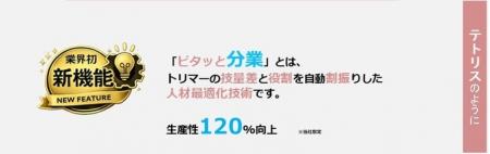【業界初】予約=人材配置を自動化「ピタッと分業」を 【業界初】予約=人材配置を自動化「ピタッと分業」を
