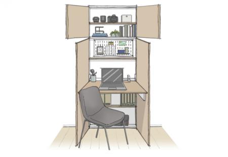 デッドスペースを活用した収納型デスク『SUGUデスク』