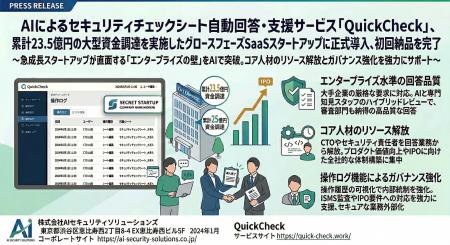 AIセキュリティチェックシート回答支援「QuickCheck」 AIセキュリティチェックシート回答支援「QuickCheck」