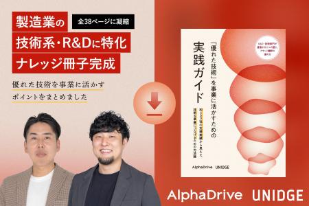 AlphaDrive・UNIDGE、R&D・技術部門に特化した事業開