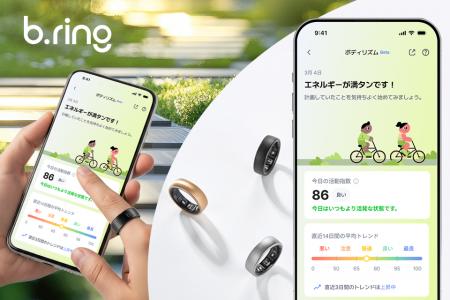 スマートリング「b.ring」、100万件の生体データを学 スマートリング「b.ring」、100万件の生体データを学
