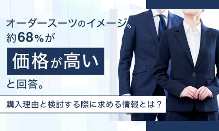オーダースーツのイメージ、約68%が「価格が高い」と オーダースーツのイメージ、約68%が「価格が高い」と