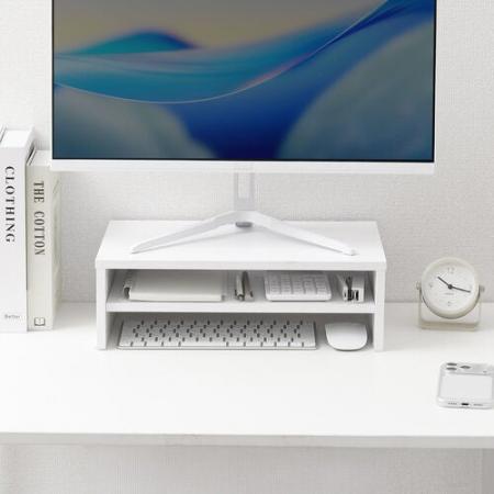 省スペースで快適作業を実現！収納力抜群の2段式モニ