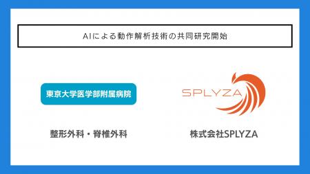 SPLYZAは、東京大学医学部附属病院とAIによる動作解析