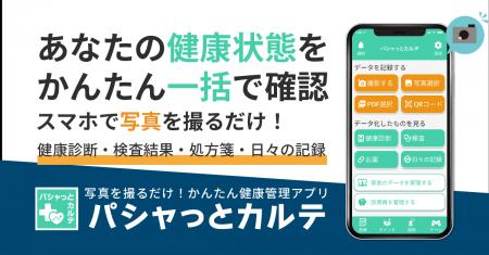 Arteryex、PHRアプリ「パシャっとカルテ」が健康管理 Arteryex、PHRアプリ「パシャっとカルテ」が健康管理