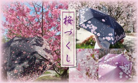 【新商品】日本の春を楽しむ傘　晴雨兼用「桜づくし」