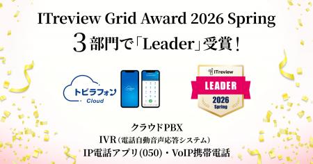 トビラフォン Cloud、「ITreview Grid Award 2026 Spr トビラフォン Cloud、「ITreview Grid Award 2026 Spr