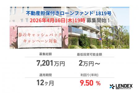 【LENDEX】年利9.5%の不動産担保付きローンファンド 1