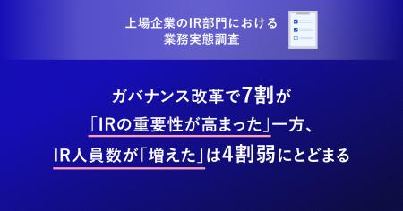 《上場企業のIR部門における業務実態調査》ガバナンス