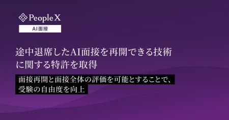 PeopleX、途中退席したAI面接を再開できる技術に関す