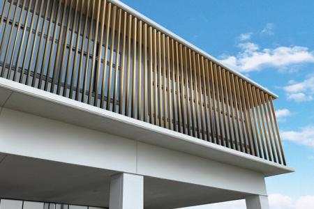 外装ルーバーの上下 2 点固定仕様「VertiLine（バーテ