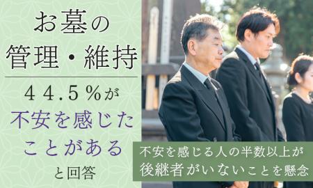 お墓の管理・維持、44.5％が「不安を感じたことがある