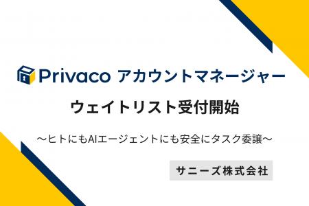 サニーズ、AI時代の新しいパスワード管理「Privaco ア