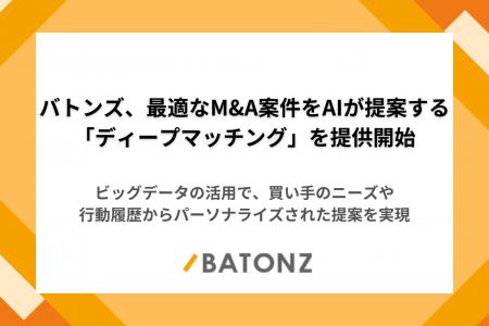 バトンズ、最適なM&A案件をAIが提案する「ディープマ