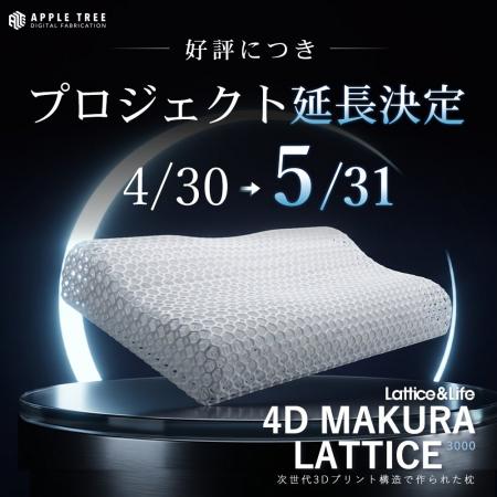 3Dプリント枕「4D MAKURA LATTICE3000」、累計900万円
