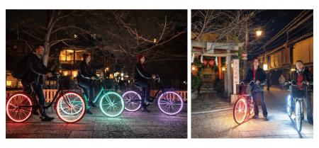 日本初※、光る自転車で巡る「ナイトライド」ツアーを