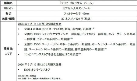 「IQOS ILUMA」シリーズ専用たばこスティック「TEREA