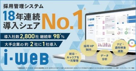 採用管理システム『i-web』が、18年連続で導入シェア
