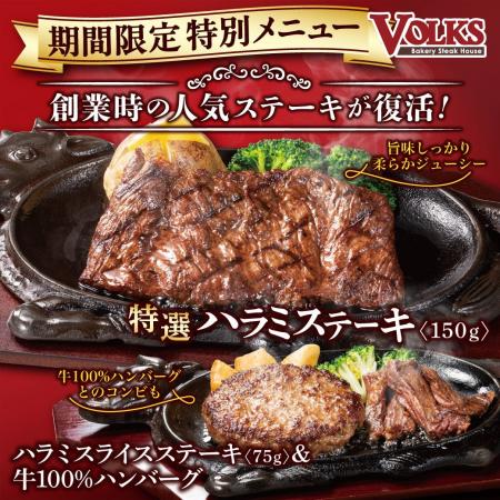 『ステーキハウス フォルクス』創業時の人気ステーキ