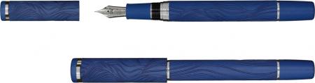 機械彫刻による波模様を宿した万年筆　EBONITE ETERNA