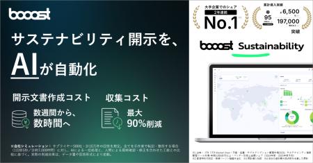 Booost、SSBJ等のサステナビリティ情報開示を支援する