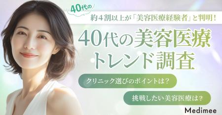【40代の美容医療トレンド調査】美肌治療ニーズが拡大