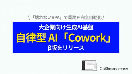 SaaS業界に激震の「Cowork」、ChatSenseが国内エンタ