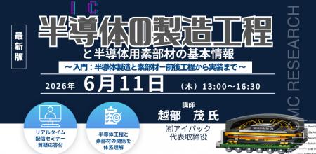 【ライブ配信/ZOOM】「半導体（IC）の製造工程と半導