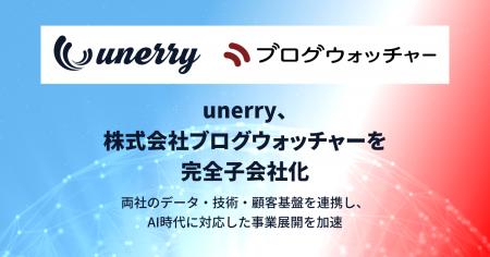 unerry、株式会社ブログウォッチャーを完全子会社化
