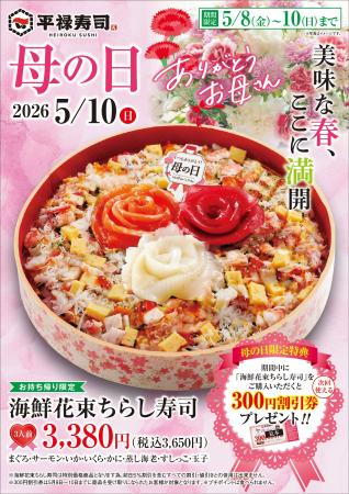 お寿司で「感謝の花束」を表現いたしました 5/8（金）