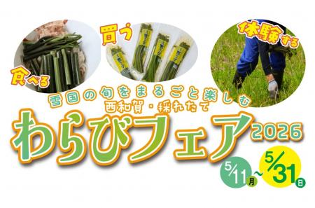 「西和賀・採れたてわらびフェア 2026」開催（5/11～5