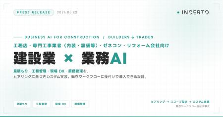 建設業向け 業務 AI 導入支援サービス、Incerto 合同