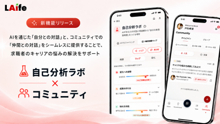 第二新卒向けAI「LAife」が自己分析ラボとコミュニテ 第二新卒向けAI「LAife」が自己分析ラボとコミュニテ