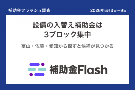 補助金フラッシュ調査、設備の入替えを考える中小企業
