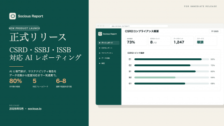 ソーシャス、AI サステナビリティ報告プラットフォー ソーシャス、AI サステナビリティ報告プラットフォー