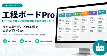 製造業向け「工程ボードPro」、kintoneで工程進捗・滞