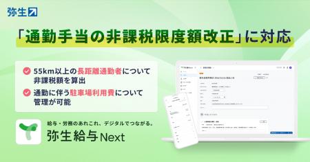 弥生給与 Next、「通勤手当の非課税限度額改正」に対