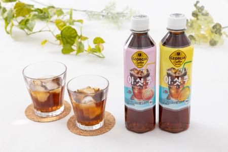 韓国で人気のカフェメニュー「アシャッチュ」のピーチ 韓国で人気のカフェメニュー「アシャッチュ」のピーチ