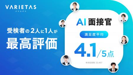 【3万人超 満足度調査】VARIETASの「AI面接官」、受検