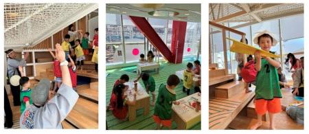子どもは言葉の壁を越えて大はしゃぎ、親は銀座でリフ