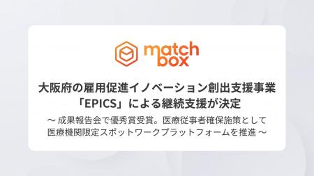 マッチボックス、大阪府の雇用促進イノベーション創出 マッチボックス、大阪府の雇用促進イノベーション創出