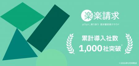 「楽楽請求」、提供開始から1年半で累計導入社数1,000