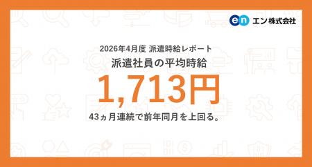 2026年4月度 派遣社員の平均時給は1,713円。DX・AIの