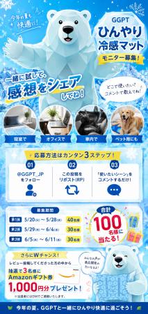【100名限定】GGPT、「冷やしすぎない冷感マット」モ