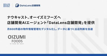 ナウキャスト、オーイズミフーズへ店舗開発AIエージェ ナウキャスト、オーイズミフーズへ店舗開発AIエージェ