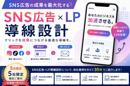 【5月/5社限定】SNS広告の成果を高める「LP導線設計」 【5月/5社限定】SNS広告の成果を高める「LP導線設計」