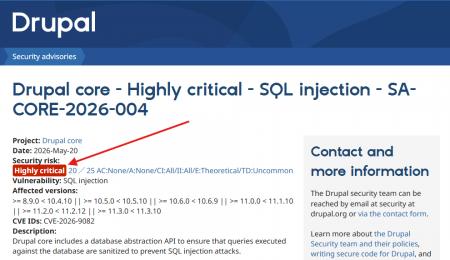 Drupal Coreで約7年ぶりとなる「Highly critical」級 Drupal Coreで約7年ぶりとなる「Highly critical」級