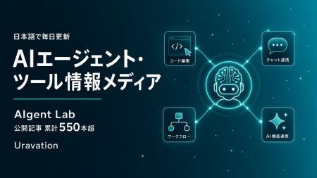 Uravation、AIエージェント・ツール情報メディア「AIg Uravation、AIエージェント・ツール情報メディア「AIg