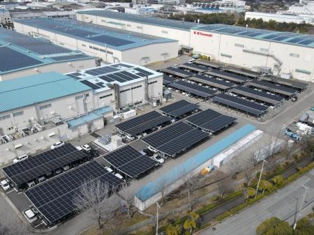 川崎重工西神工場において「ソーラーカーポート」を活