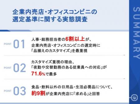 【企業内売店・オフィスコンビニの選定基準に関する実